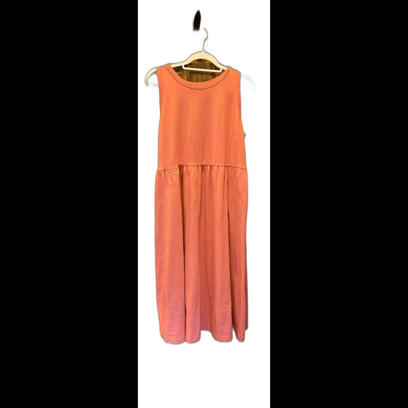 A New Day Tank Dress Plus Size XXL T Shirt Sleeveless Salmon Pink Gathered Waist - Picture 2 of 10